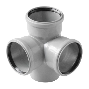 Крестовина PP-H 2-плоскостная серая Дн 110х110х110х87гр б/нап в/к VALFEX 28110110